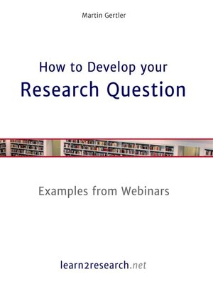 cover image of How to Develop your Research Question